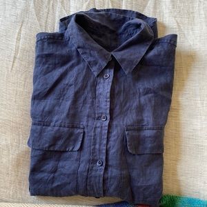 Equipment Linen Shirt - Navy / size small
